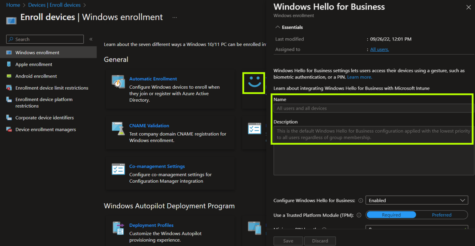 Windows Hello for Business with Microsoft Intune and CMMC/NIST AdminRef