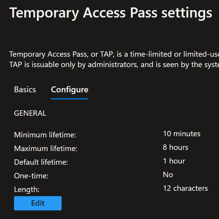 Configuring And Using A Temporary Access Pass Adminref